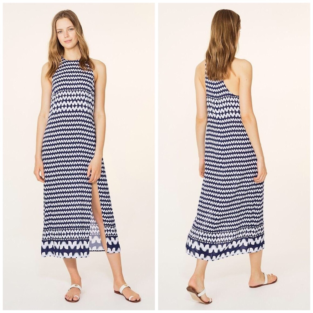 Tory Burch Windwell Midi Dress Navy Blue Size XS
